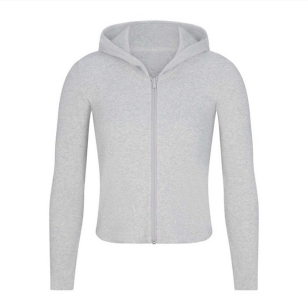 Skims Cotton Rib Zip Up Hoodie Size Medium